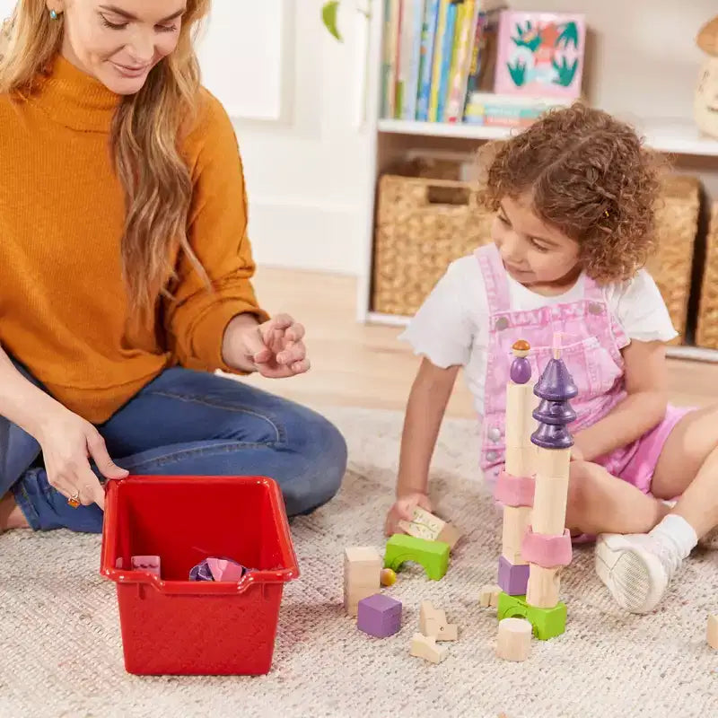 Mobiler Fächerschrank mit Tablettfächern und 15 Behältern mit Schaufelfront, 3x4, Kindermöbel