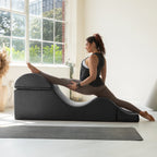 Avana Kami umwandelbare Chaiselongue / Yoga und Massage - 2-in-1-Hocker mit verstecktem ausklappbarem Yoga-Loungesessel, Mikrosamt - N/A