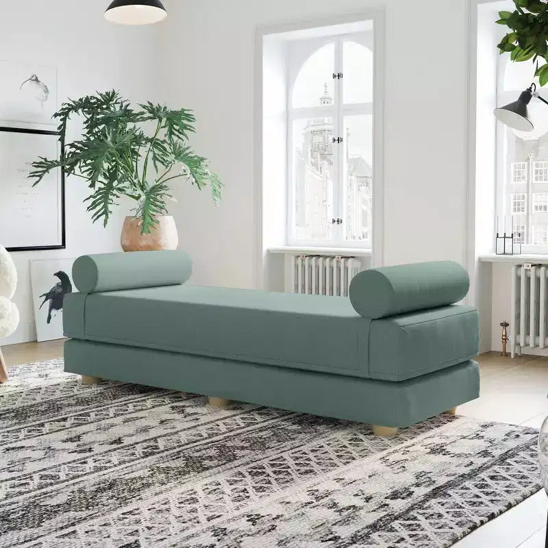 Tagesbett / ausziehbares Schlafsofa in Queen-Size - Microvelvet