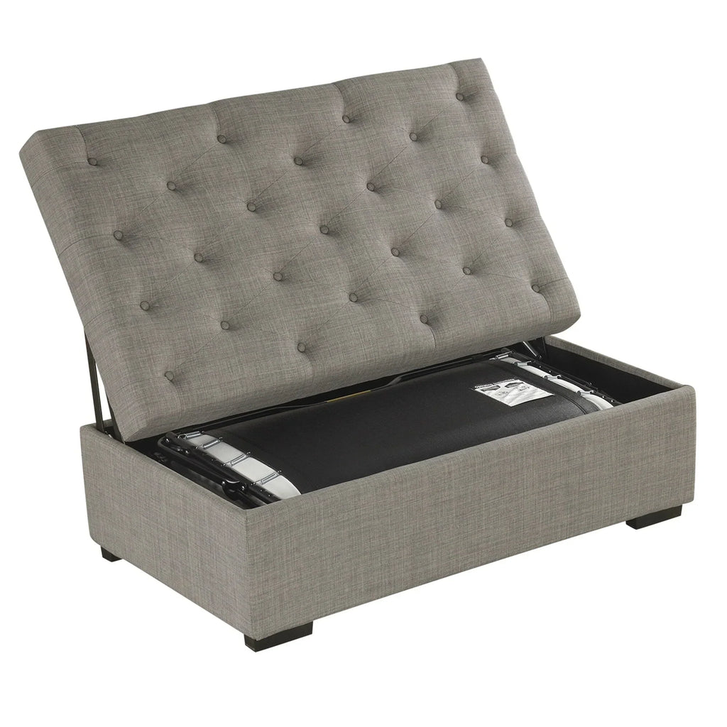 Sofá-cama dobrável, pufe de 49.6 com sofá-cama dobrável, pufe-cama convertível com colchão de espuma viscoelástica e design capitonê