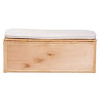 bali & pari Banc de rangement en rotin naturel Ishana Naturel/Blanc : polyester rembourré, cadre en contreplaqué, aucun assemblage requis