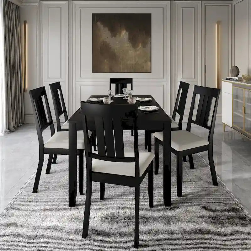 Set da pranzo classico in legno CraftPorch da 7 pezzi