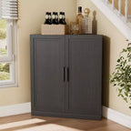 Dovelina Corner Cabinet with Adjustable Shelves Sideboard Buffet Wine Cabinet Kitchen and Dining Cabinet with Wood Doors - 31H x 31W, 36H x 31W