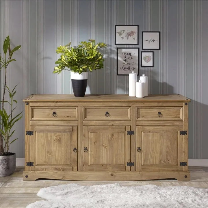 Buffet en bois de 65 pouces, style campagne - collection Corona