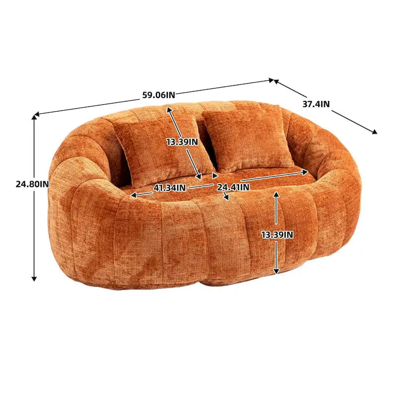 Sitzsack-Sessel aus Chenille, lässiges Sofa