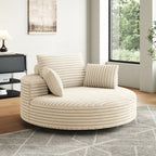 Draaifauteuil voor één persoon van corduroy, chenille en schuim