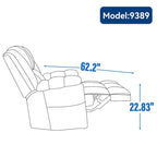 Groene extra grote handmatige relaxfauteuil met draaifunctie, schommelfunctie en stoffen bekleding