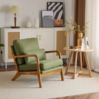 Gestoffeerde accentstoel in midcenturymoderne stijl