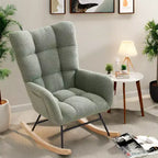 Nursery Rocking Chair, Living Room Glider Rocker for Breastfeeding, Comfy Accent Chairs for Bedroom, Plush Teddy Upholstered Armchairs Indoor
