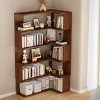 Libreria angolare in legno ingegnerizzato con 6 ripiani