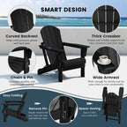 Polytrends Laguna Adirondack-Klappstuhl für die Terrasse, lichtecht und wetterbeständig