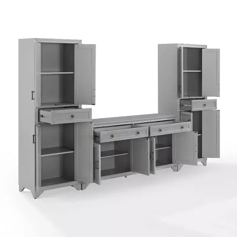 3-delige Tara-dressoir- en voorraadkastset, verweerde afwerking - Crosley