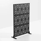 Schwarzer Sichtschutz aus verzinktem Stahl, Star 01, 183x120x40cm