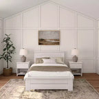Cadre de lit double de style champêtre Plank+Beam avec tête de lit, lit plateforme en bois massif