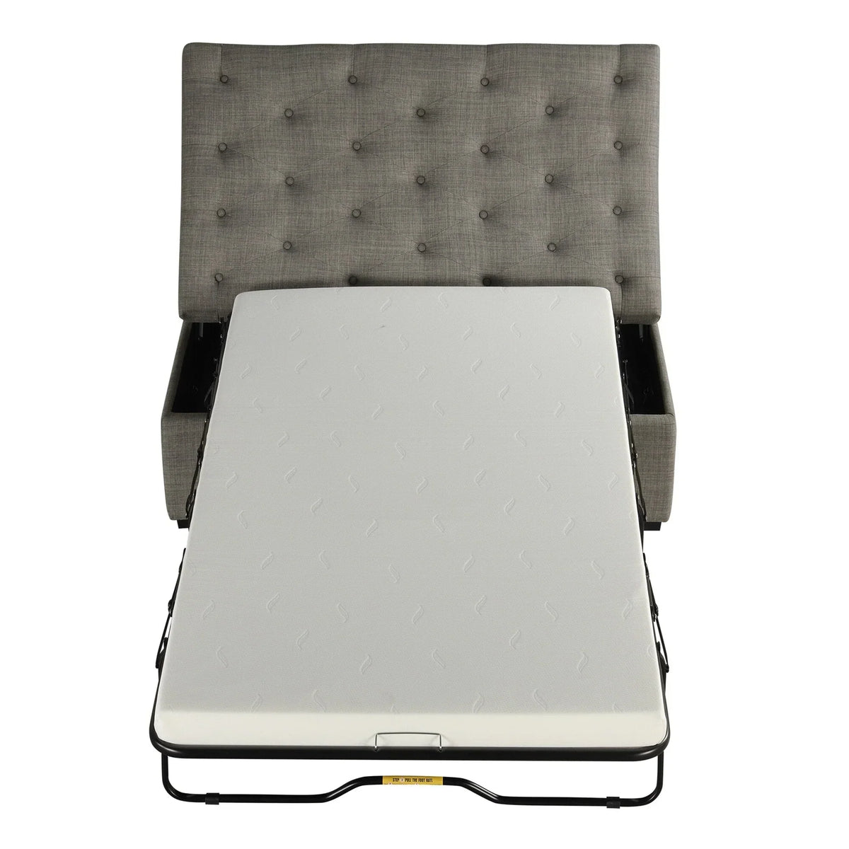 Sofá-cama dobrável, pufe de 49.6 com sofá-cama dobrável, pufe-cama convertível com colchão de espuma viscoelástica e design capitonê