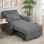 Sofá-cama ajustável 3 em 1, sofá-cadeirão extensível, cama dobrável convertível para sala de estar
