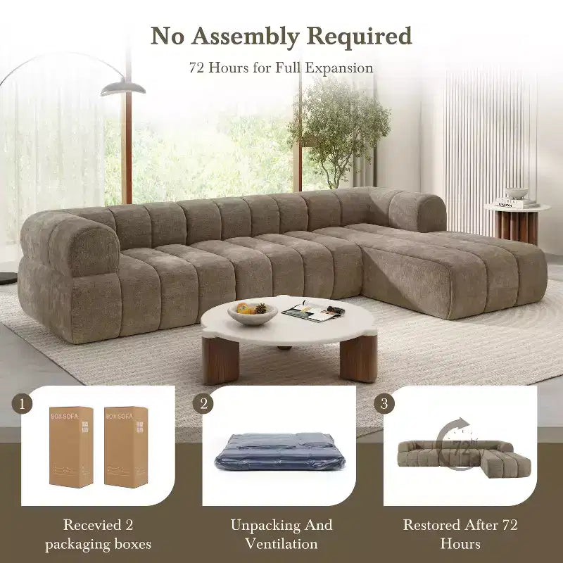 Christopher Knight Home Keri 122 moderne L-vormige hoekbank van schuim met hoge dichtheid en lage rugleuning