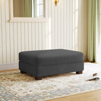 Grand pouf décoratif moderne en velours côtelé