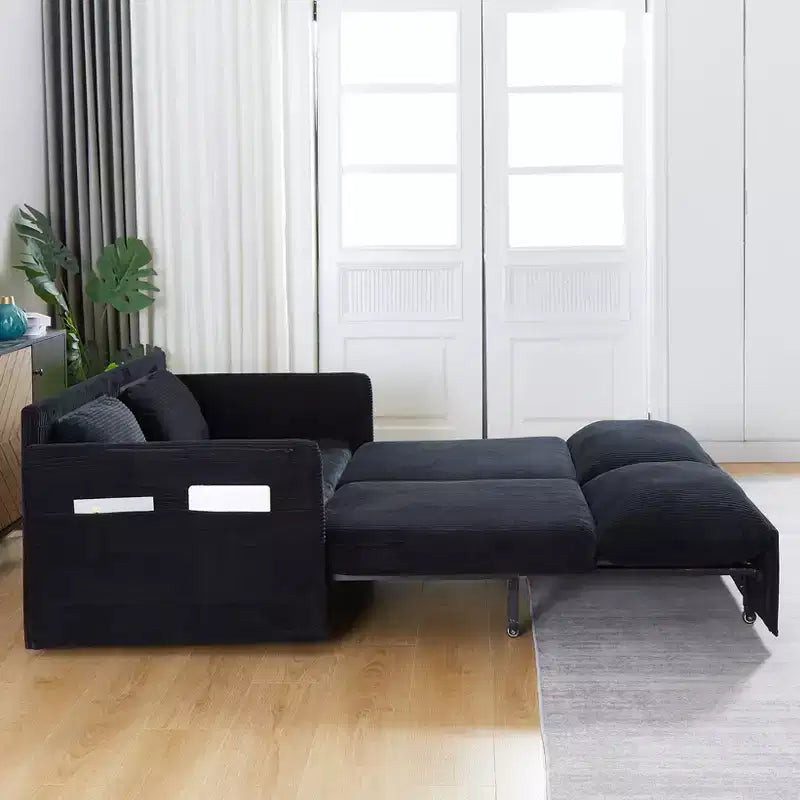 Divano letto in velluto a coste da 64.5, convertibile 3 in 1 con letto estraibile