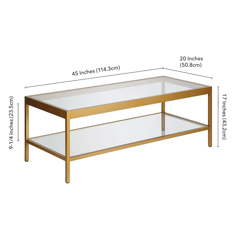 Alexis salontafel van metaal en glas