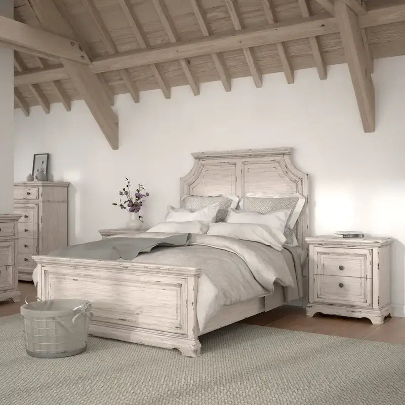 Palisade 5-teiliges Schlafzimmer-Set in Antikweiß