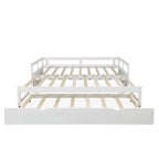 Uitschuifbaar ligbed met onderschuifbed, houten ligbed met onderschuifbed
