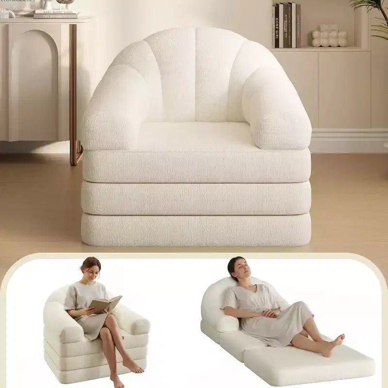Divano letto pieghevole 2-in-1 Yaheetech, poltrona letto pieghevole per soggiorno e camera da letto