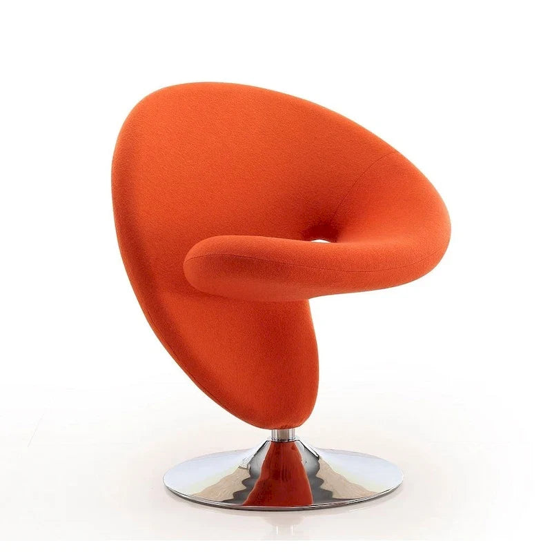 Manhattan Comfort Curl Akzent-Drehsessel aus Wollmischgewebe mit Chromgestell (2er-Set)
