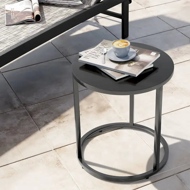 Fauteuils Papasan d’extérieur avec coussin en rotin PE, fauteuils confortables pour terrasse avec table d’appoint