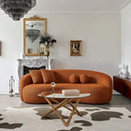 Blaine gebogenes Sofa im Japandi-Stil aus luxuriösem, modernem Bouclé-Stoff