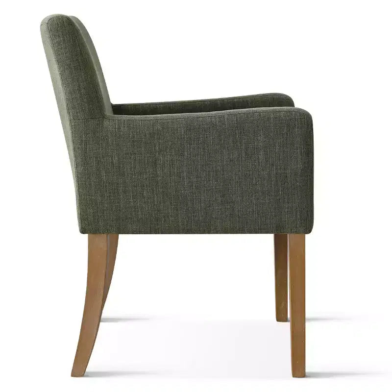 Set di 6 sedie da pranzo imbottite con braccioli, poltroncine moderne in lino con gambe in legno, sedie decorative per sala da pranzo e soggiorno - Panipeachy