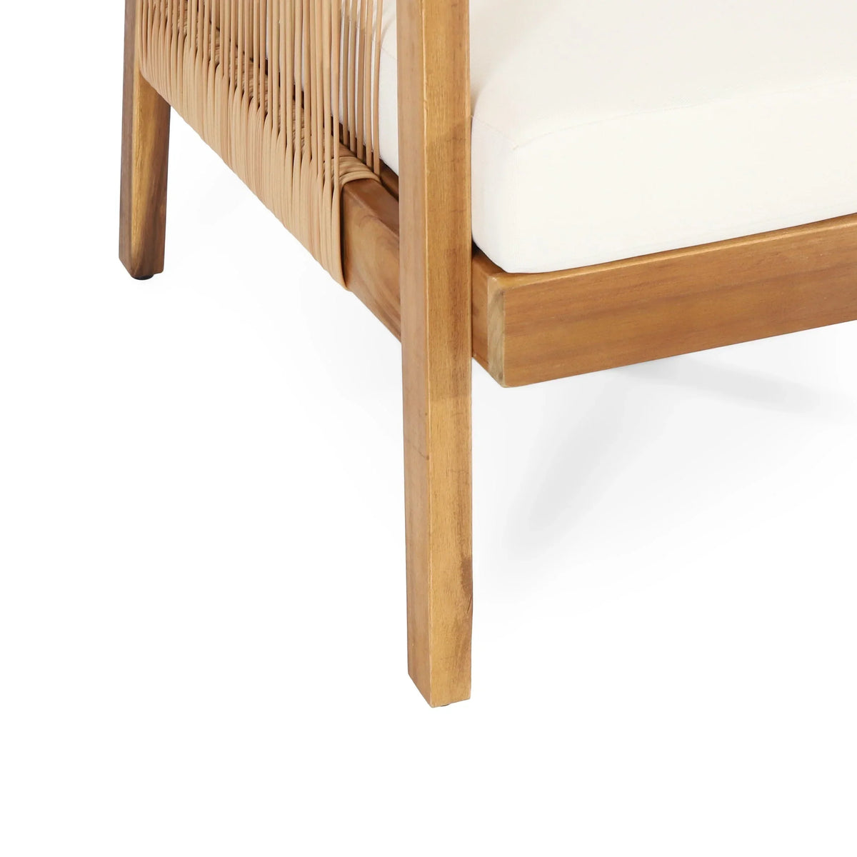 Jabe Garten-Clubstuhl-Set aus Akazienholz und Korbgeflecht von Christopher Knight Home