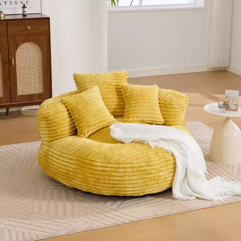 Sitzsacksofa für Erwachsene und Kinder, übergroßer Cord-Sitzsack mit 3 Kissen und Armlehnen für Wohnzimmer und Schlafzimmer