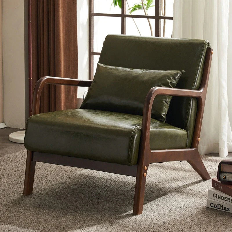 Gestoffeerde accentstoel in midcenturymoderne stijl