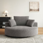 Draaifauteuil voor één persoon van corduroy, chenille en schuim