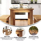 Flash Furniture rechthoekige boerderij-eettafel van massief grenenhout, 46 x 30