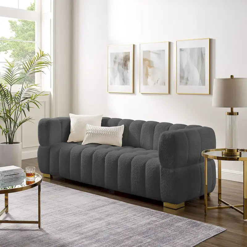 85 modernes Sofa aus Waffelstoff, bequemes Relaxsofa
