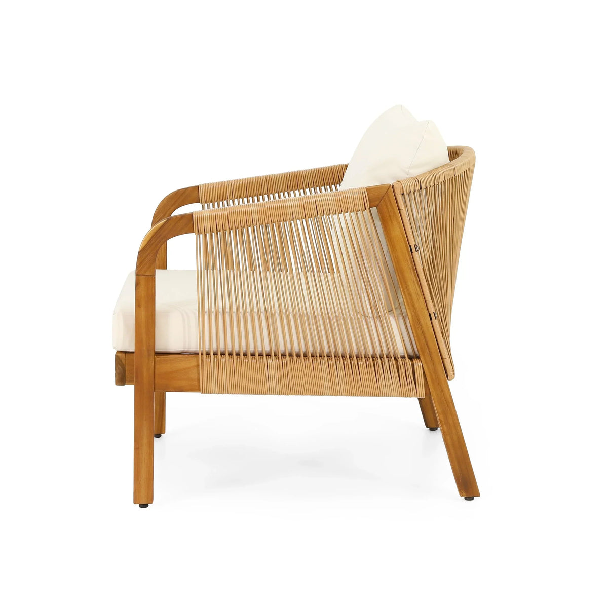 Jabe Garten-Clubstuhl-Set aus Akazienholz und Korbgeflecht von Christopher Knight Home