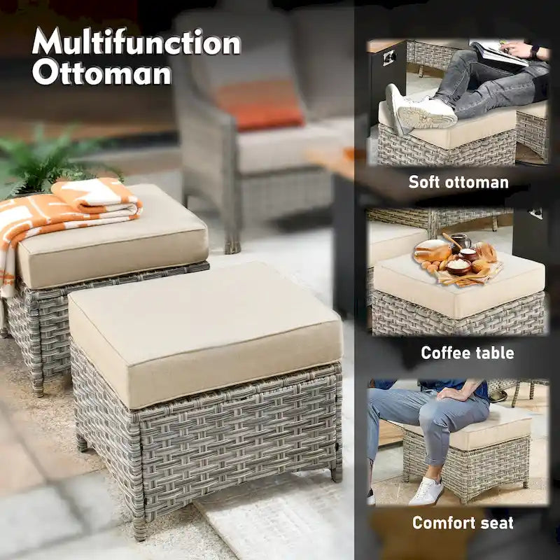 XIZZI 9-delige loungeset voor buiten met draaibare stoel