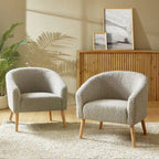 Sheila moderner Bouclé-Sessel, 30 W, mit Massivholzbeinen, 2er-Set von HULALA HOME