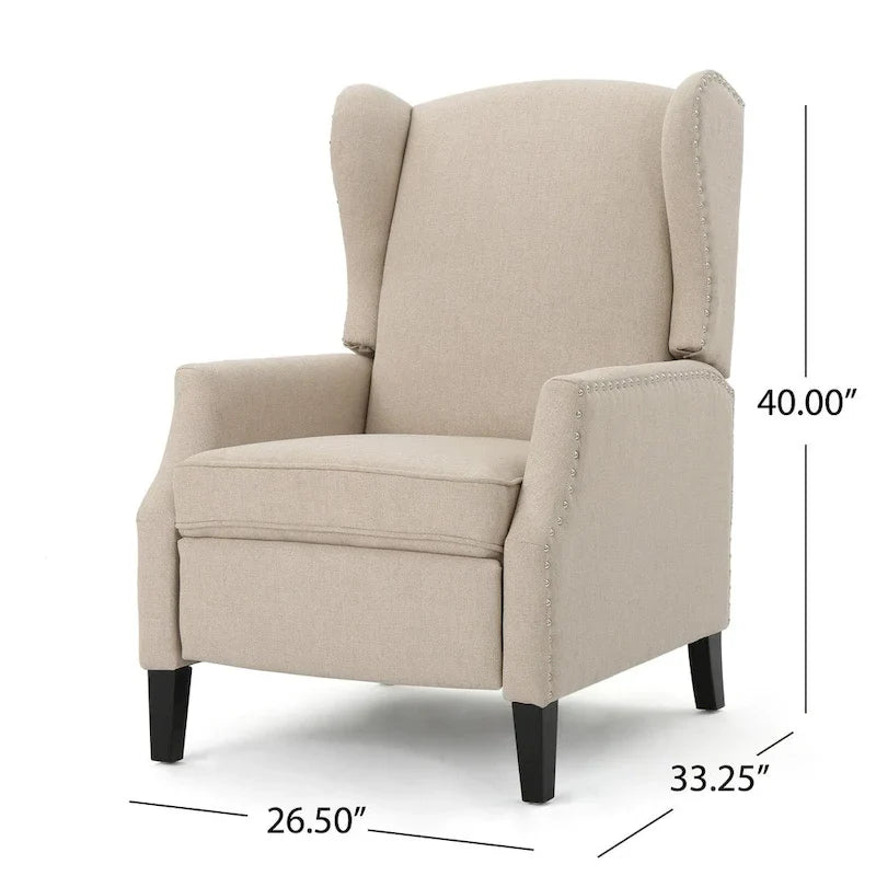 Ohrensessel mit Kippfunktion, gepolstert, klassischer Stil, Akzentmöbel fürs Wohnzimmer