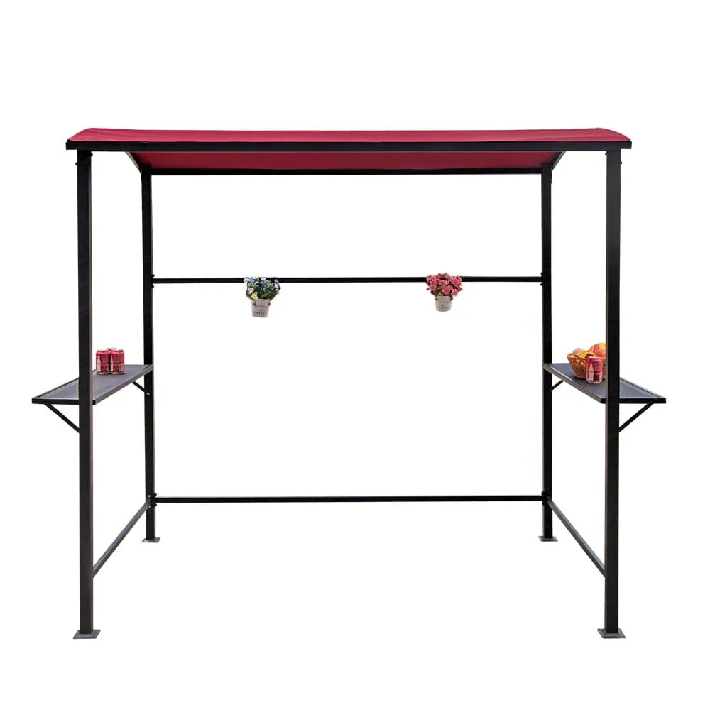 Grillpavillon mit Vordach für den Außenbereich, Stahlrahmen, 5 ft. x 8 ft.