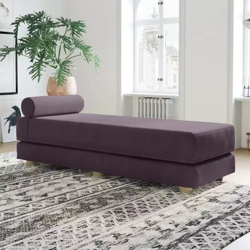 Tagesbett / ausziehbares Schlafsofa in Queen-Size - Microvelvet