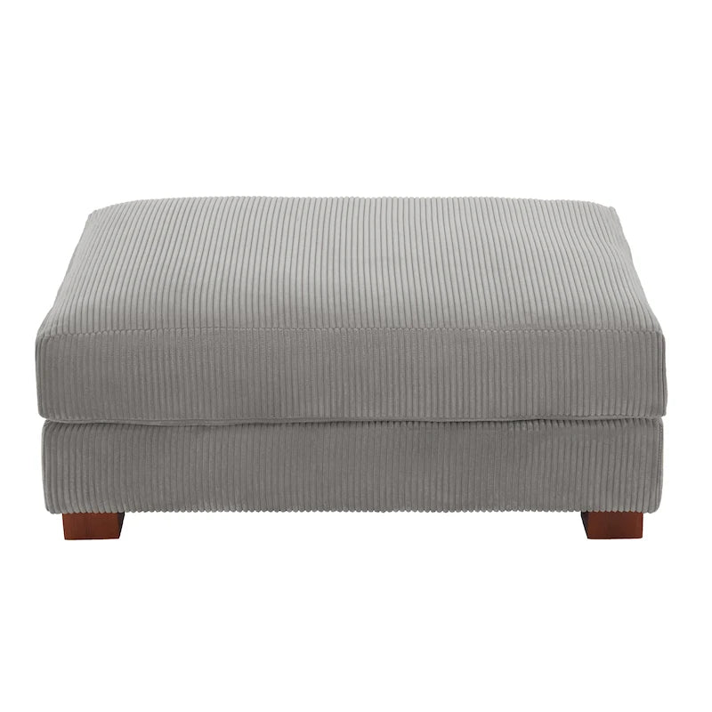 Grand pouf décoratif moderne en velours côtelé