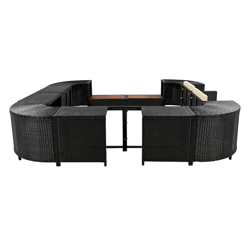 Spa Surround Spa-frame, vierkante modulaire loungeset voor buiten van rotan