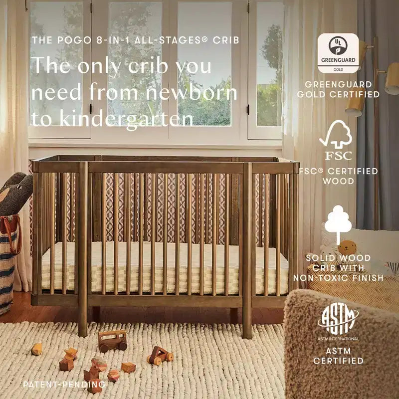 Berço convertível Babyletto Pogo 8 em 1 com kits de conversão para todas as fases