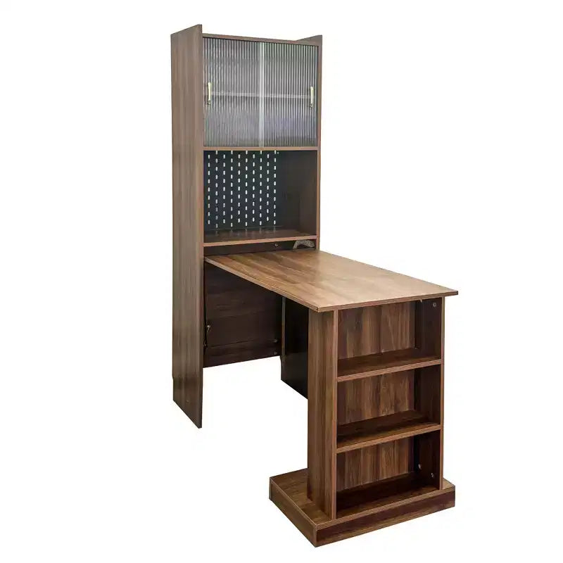 GDFStudio Sinclair moderner klappbarer Lerntisch aus Holz, 36, mit Stauraum