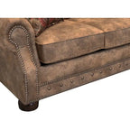 Schlafsofa Rancho mit Bezug aus rustikal braunem Wildlederimitat - 37 x 86 x 40