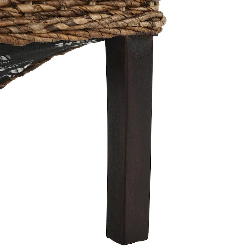 Set van 2 eetkamerstoelen van naturel rotan, 19W x 22D x 41H, boho-kuststijl