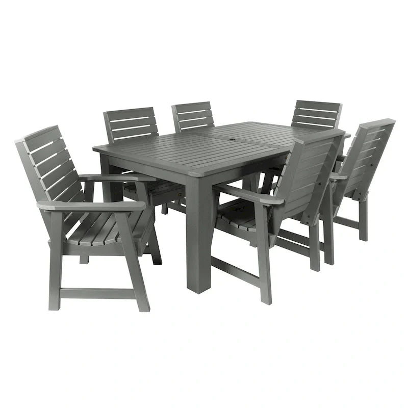 Conjunto de refeição para exterior HIGHWOOD PROFESSIONAL de 7 peças, 42x72